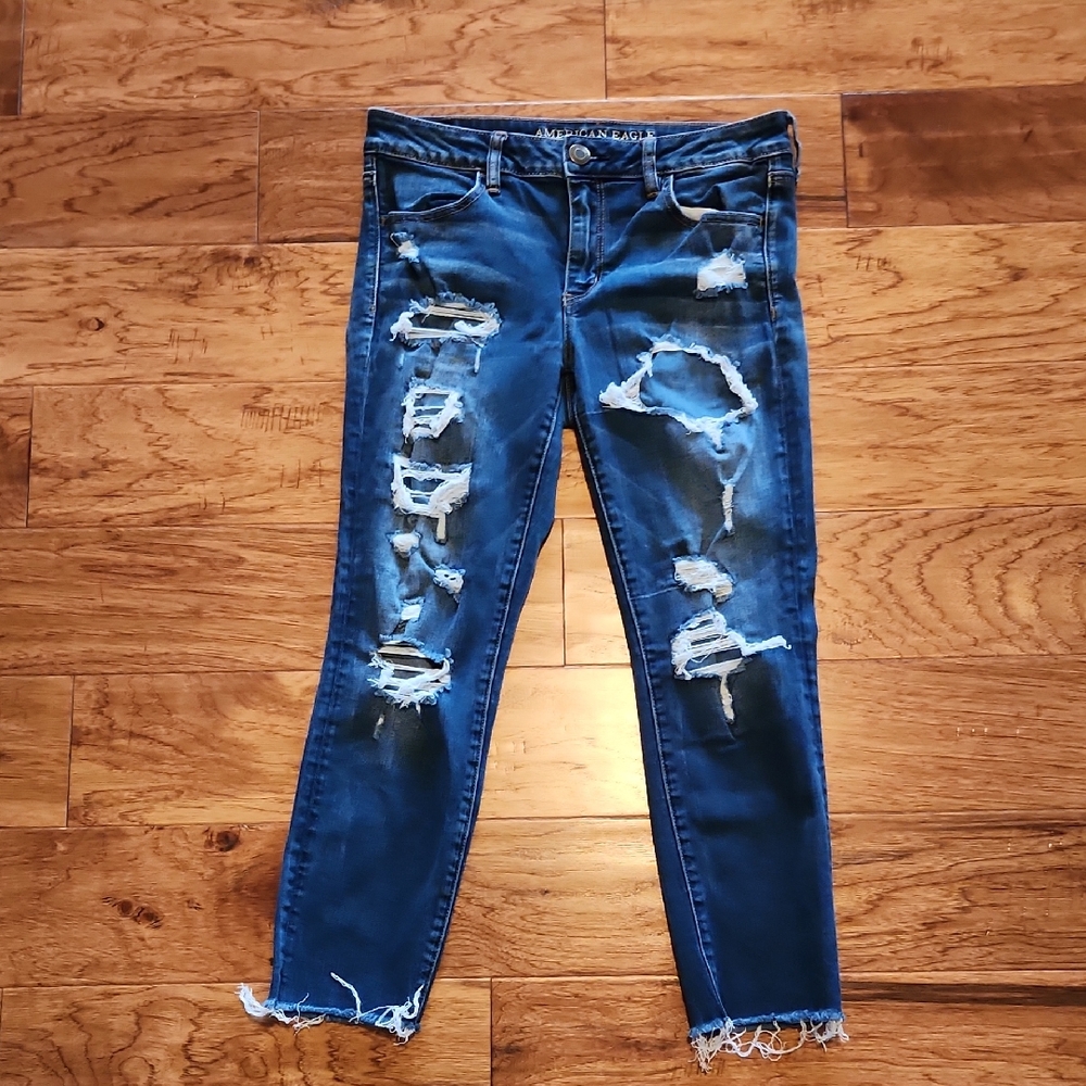 American Eagle Super Stretch Skinny Jeans Ripped